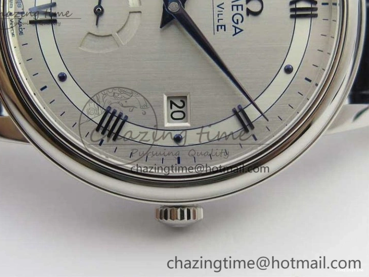 0215 Timeless De Ville Prestige Real PR SS ZF 1:1 Best Edition Gray Dial Blue Markers on Blue Leather Strap MIYOTA 7936